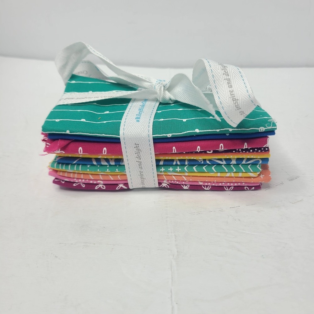 Lot Of 12 Floral Abstract Various Colors Fabric Designs Riley Blake Kaufman